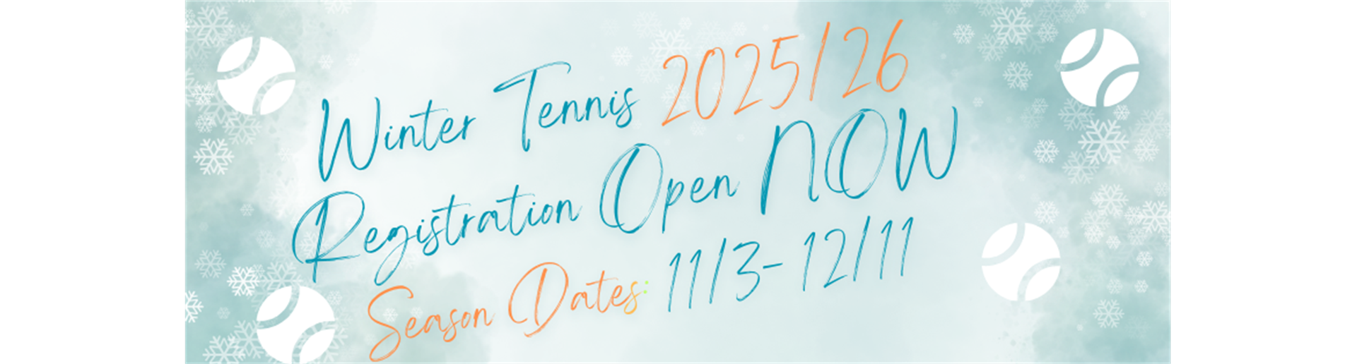 Winter Tennis Registration OPEN